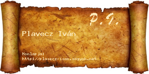 Plavecz Iván névjegykártya